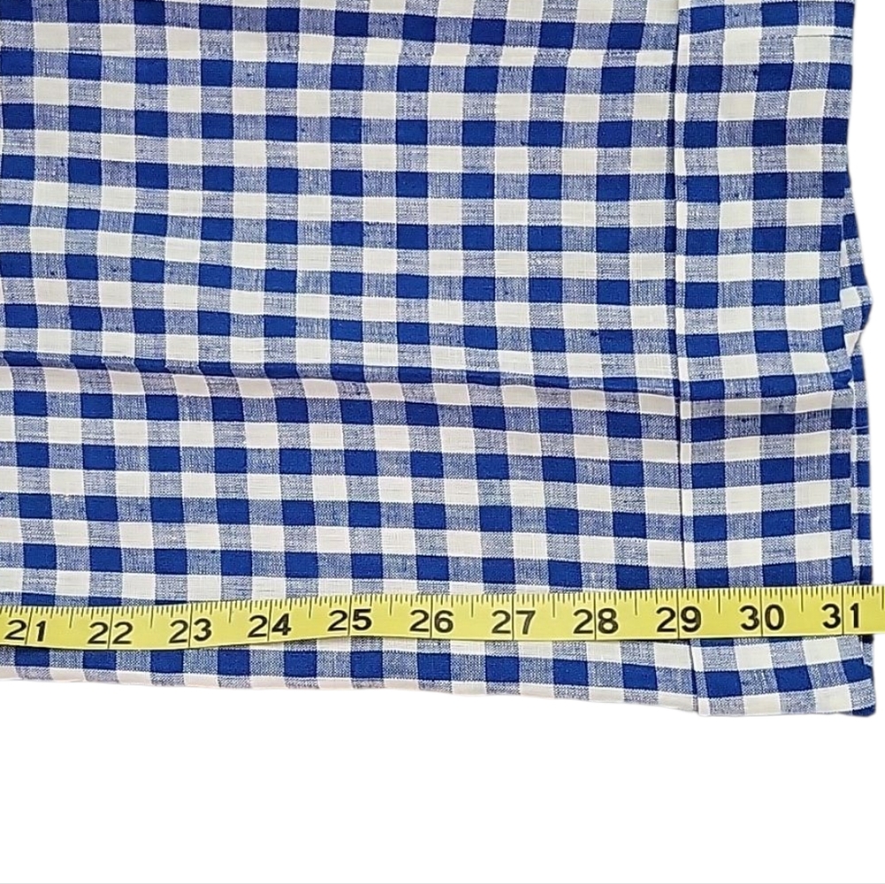 J. Crew Linen Petite Blue Gingham Pants Size 4P - Picture 9 of 11